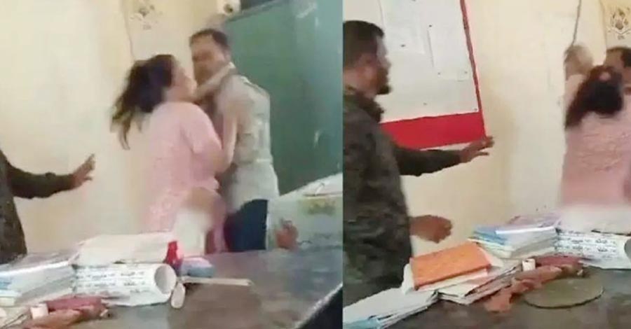 স্বামী-স্ত্রীর বিরোধে উত্তপ্ত বিদ্যালয়, ভাইরাল মারামারির দৃশ্য