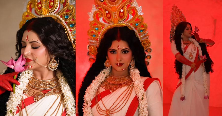 ‘এ যেন সাক্ষাৎ দেবী দুর্গা! পরীমনির নতুন রূপে মুগ্ধ নেটিজেনরা’