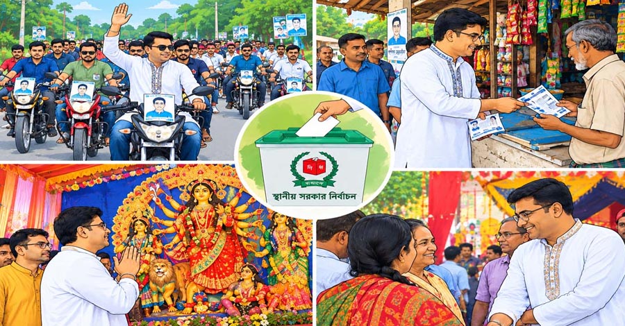 মণ্ডপে শুভেচ্ছা, আড়ালে নির্বাচনী প্রস্তুতি