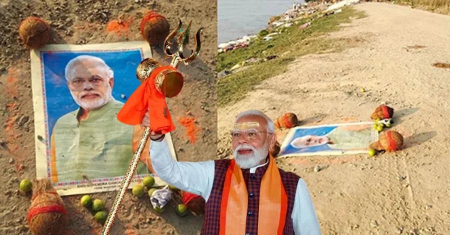 শ্মশানের পাশে মোদির ছবি, ‘কালো জাদু’র অভিযোগে তদন্তে পুলিশ